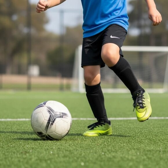Nike Soccer Cleats Youth Size 5.5 JR Bravata II Black Volt Kids - Picture 2 of 5